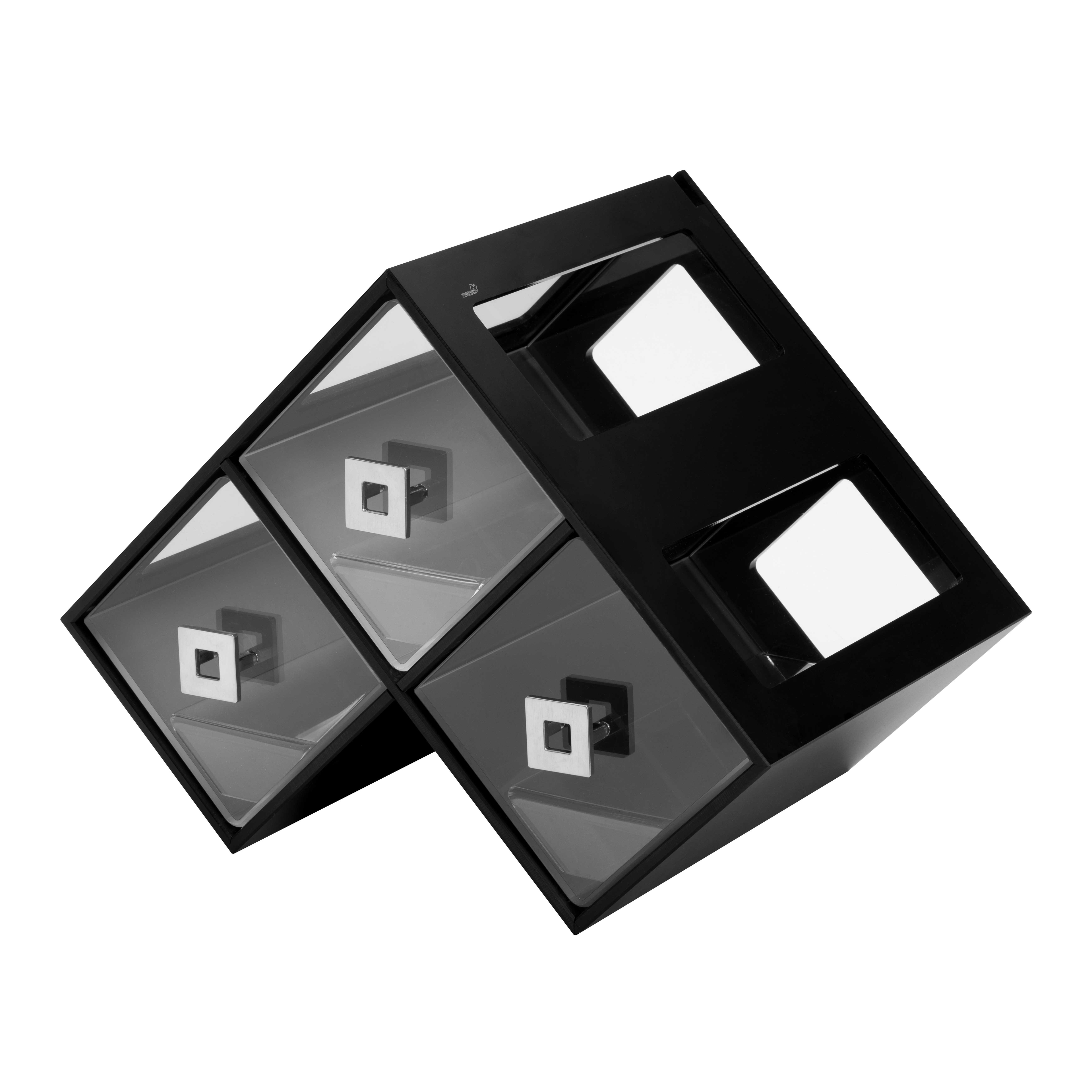 Rosseto Triple Black Honeycomb Bakery with Drawer and Insert, 18.75 x 12 x 14.25 inch