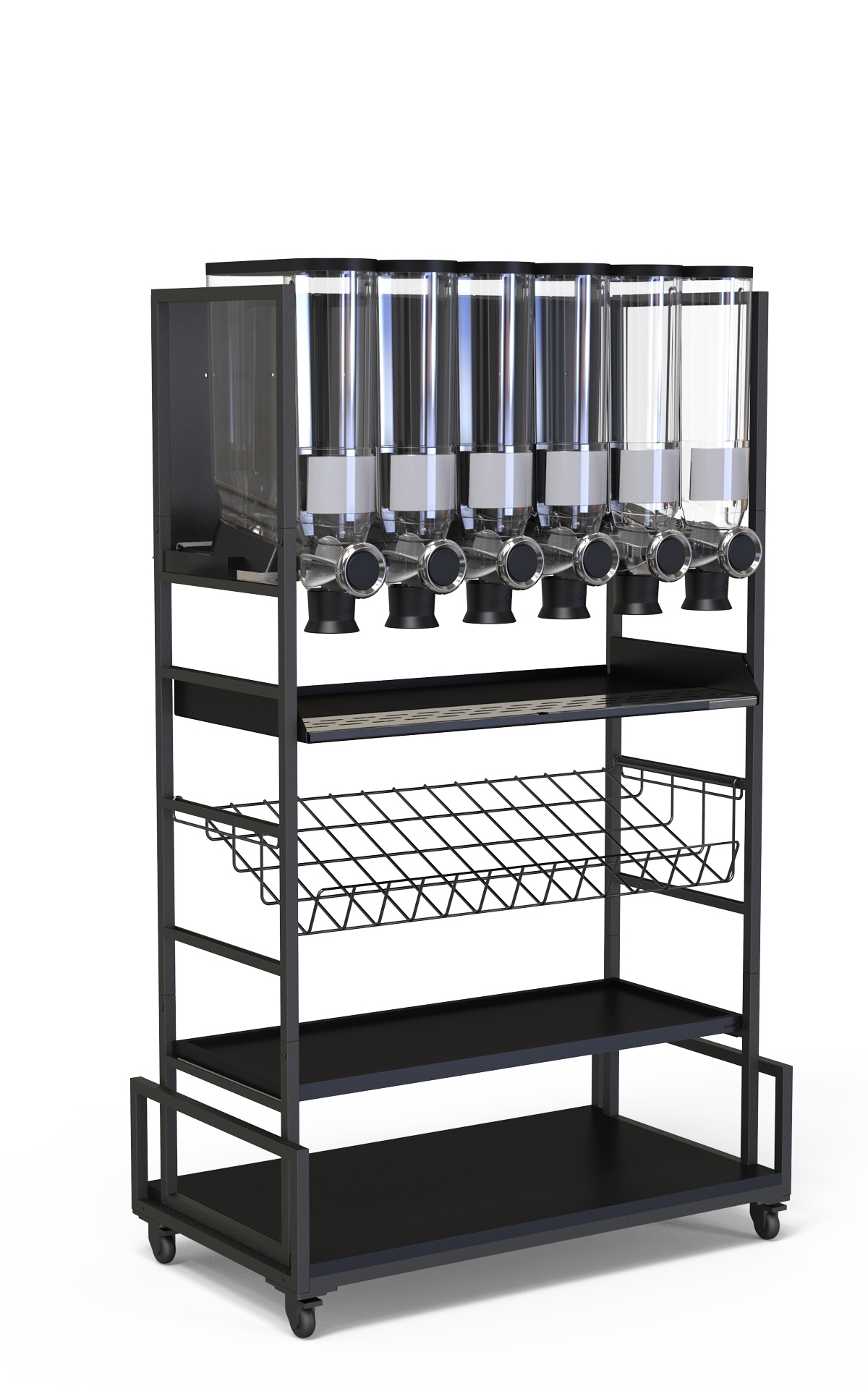 Rosseto Modulite Black Base Cart, 36 x 20 x 63 inch