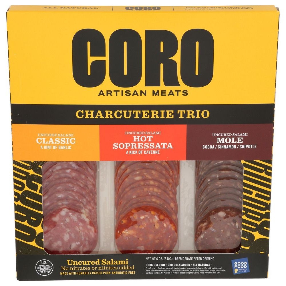 Coro Charcuterie Trio Sliced Meat, 6 Ounce -- 10 per case