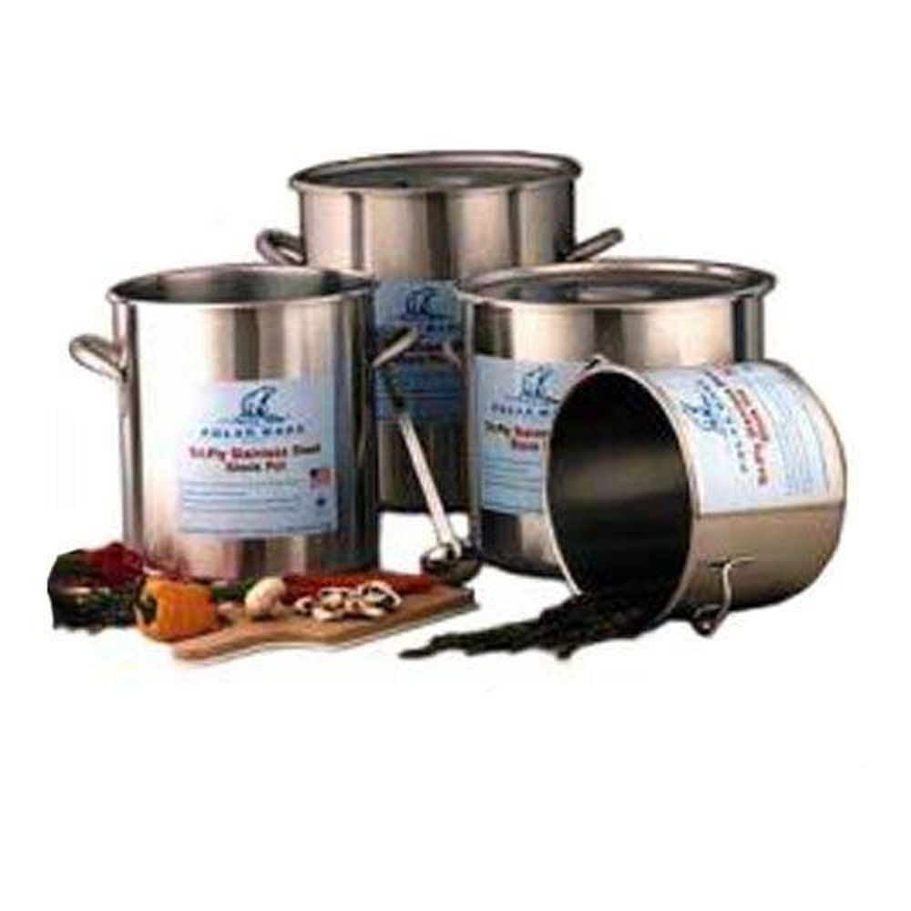 Winco SST-20 Stainless Steel Stock Pot with Cover, 20 Quart Capacity