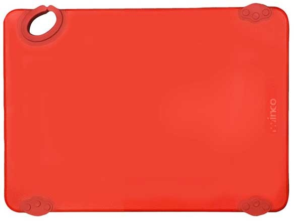 Winco Statik Board Red Cutting Board with Hook, 12 x 18 x 1/2 inch -- 6 per case