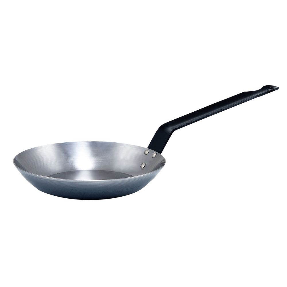 Winco CSFP-8 Polished Carbon Steel French Style Fry Pan, 8 5/8 inch