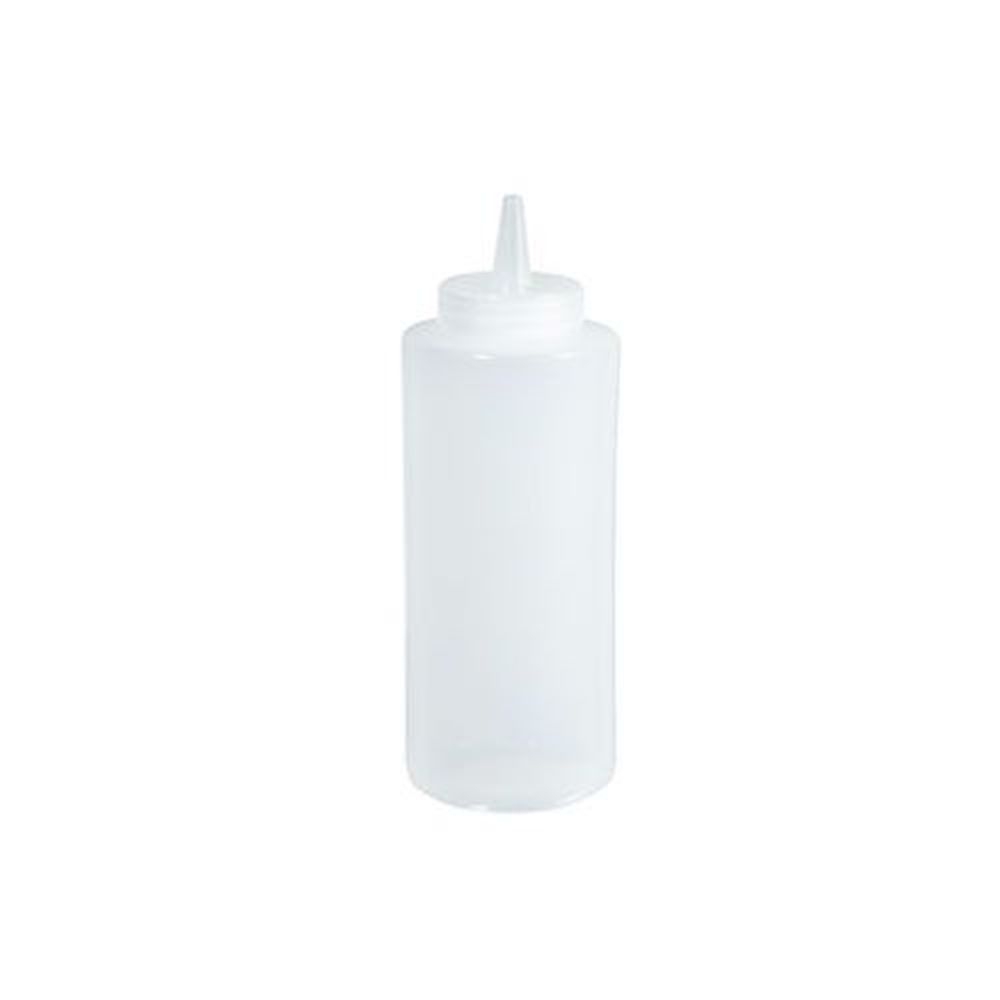 Winco PSB-08C Plastic Clear Regular Squeeze Bottle, 8 Ounce Capacity