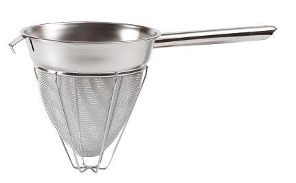 Winco Stainless Steel Reinforced Bouillon Strainer, 8 inch.