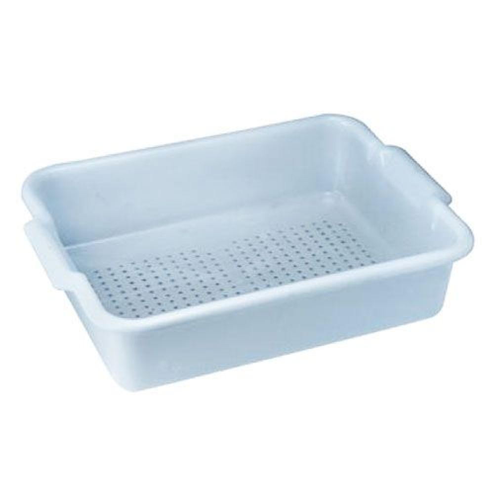 Winco PLP-5G Heavyweight Polypropylene Gray Perforated Bus Box, 20 inch Length