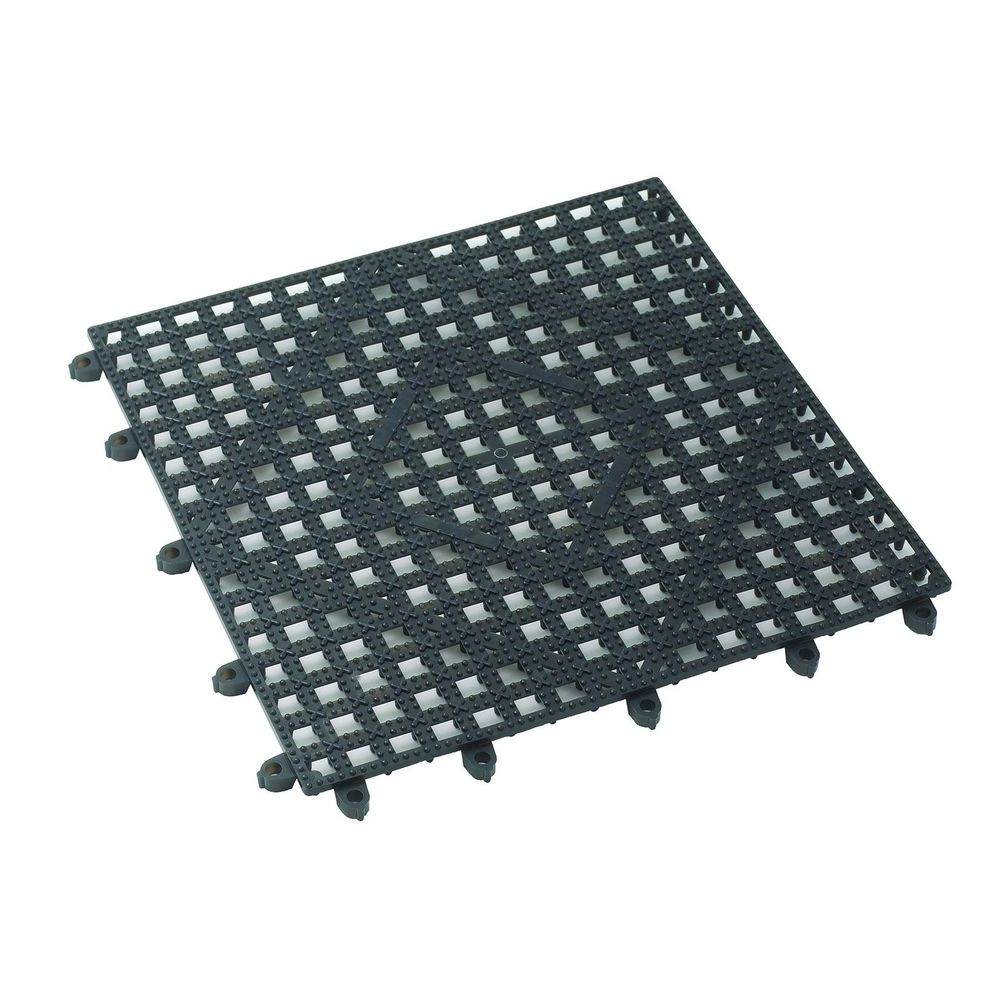 Winco BML-12K Dark Smoke Interlocking Bar Mat, 12 x 12 inch