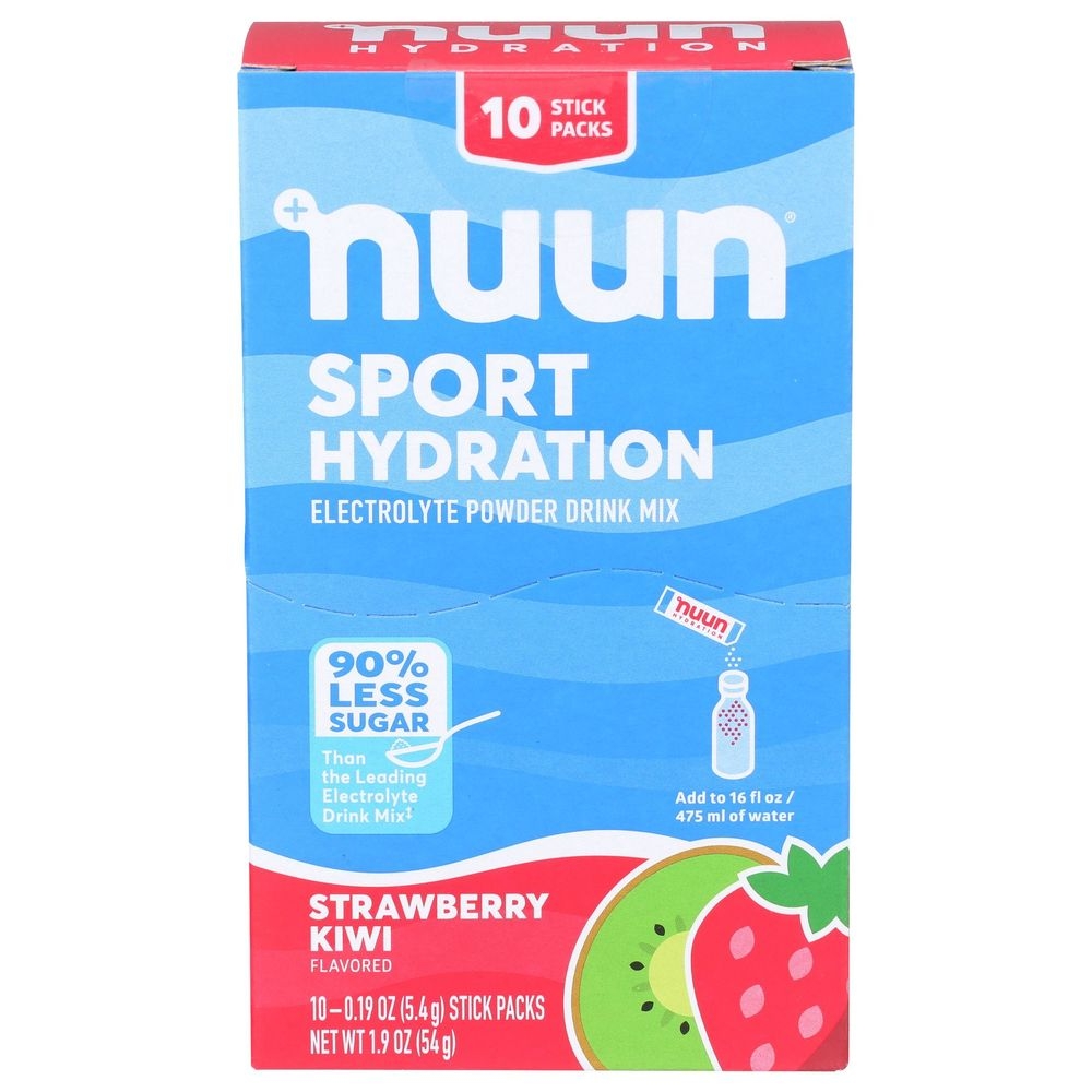 Nuun Sport Hydration Strawberry Kiwi Flavored Electrolyte Powder Drink Mix, 10 Count