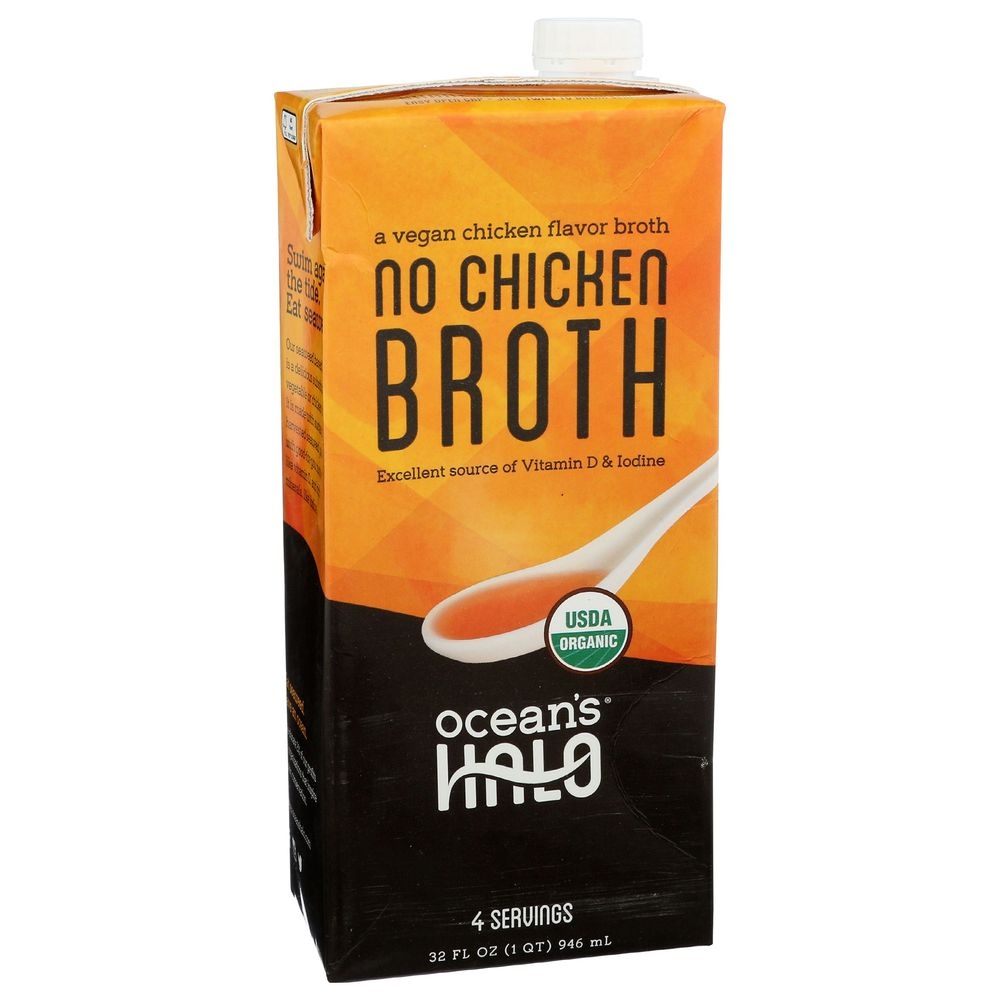 Oceans Halo Organic No Chicken Broth, 32 Fluid Ounce -- 6 per case