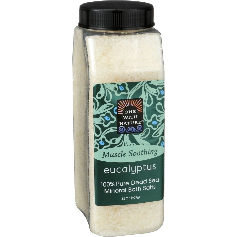 One With Nature Muscle Soothing Eucalyptus Dead Sea Mineral Bath Salt, 32 Ounce