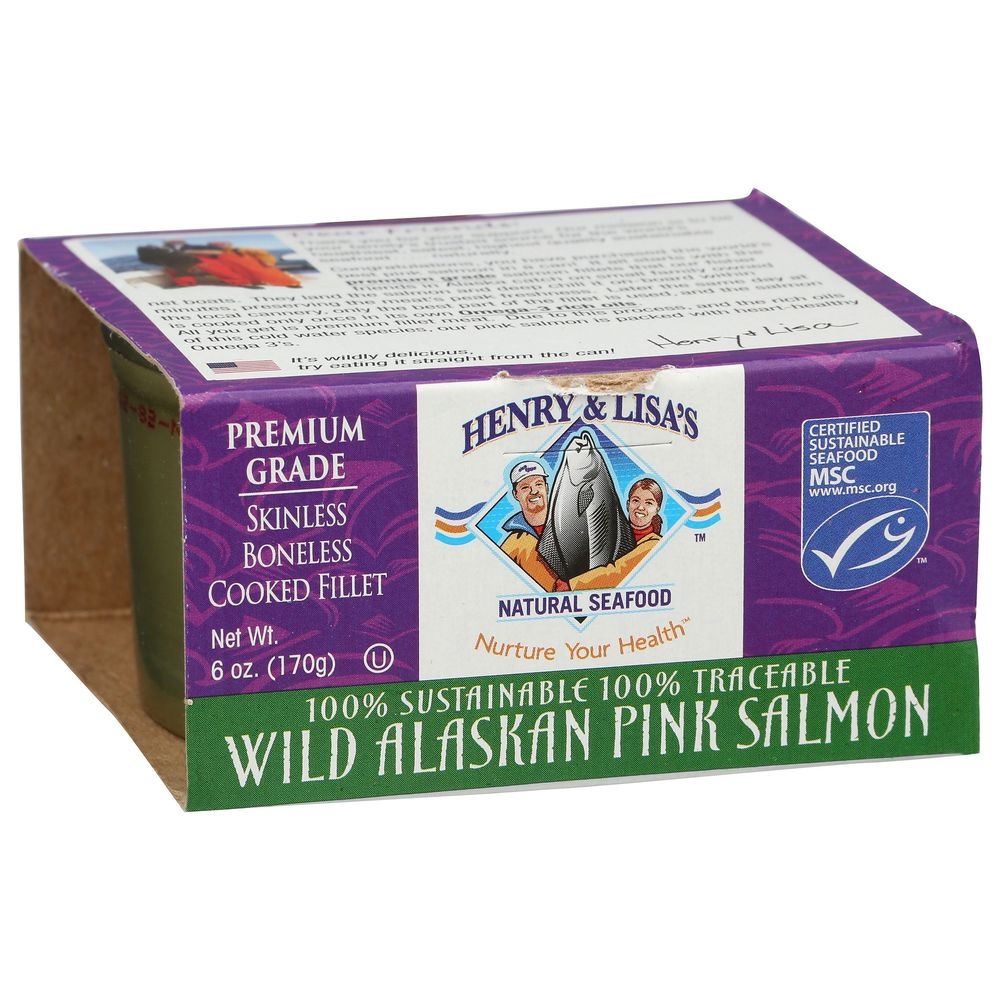 Henry and Lisas Wild Alaskan Pink Salmon, 6 Ounce -- 12 per case