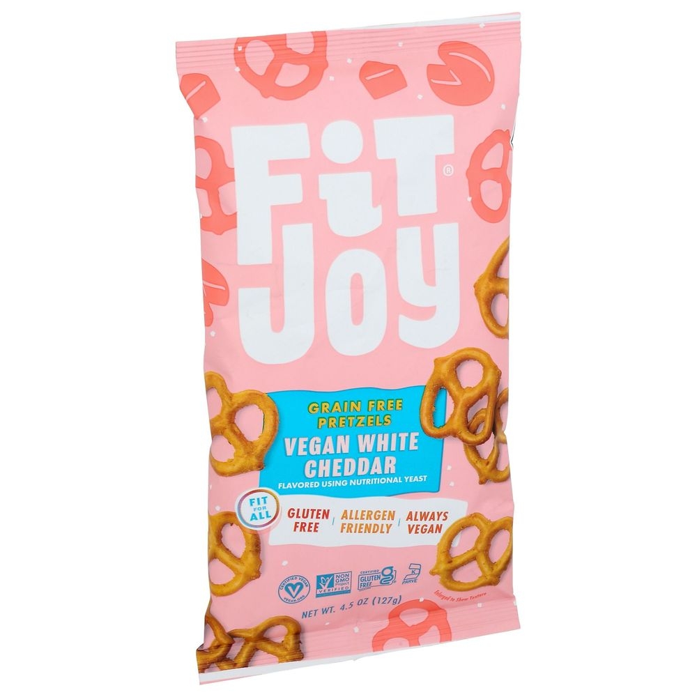 Fitjoy Cheezy White Cheddar Pretzels, 4.5 Ounce -- 12 per case