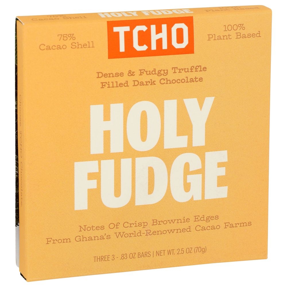 Tcho Organic Holy Fudge Chocolate Bar, 2.5 Ounce -- 10 per case