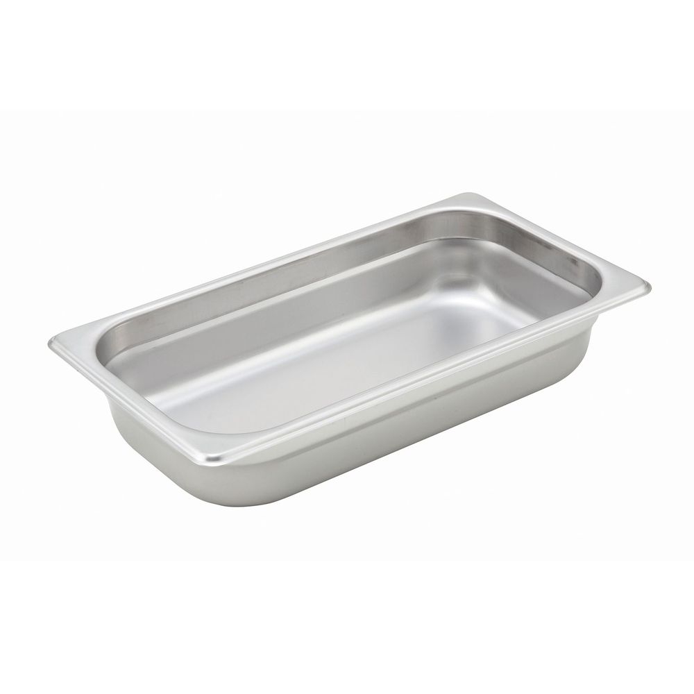 Winco SPJH-302 22 Gauge 18/8 Stainless Steel Third Size Anti-Jam Steam Pan, 2.5 inch Deep
