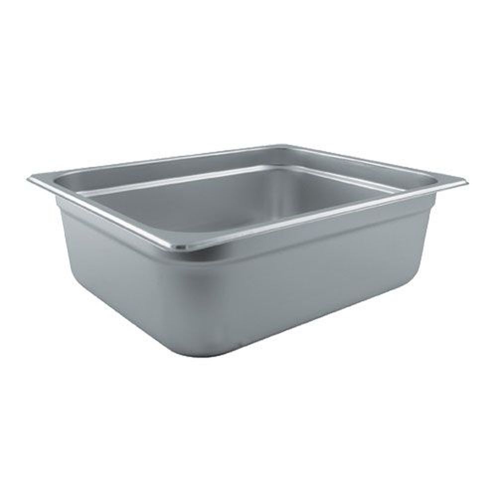 Winco SPJL-204 25 Gauge 18/8 Stainless Steel Half Size Anti-Jam Steam Table Pan, 4 inch Deep