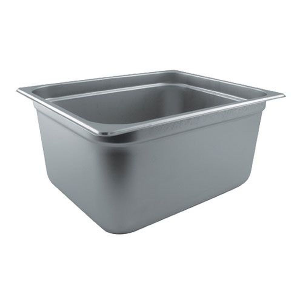 Winco SPJL-206 25 Gauge 18/8 Stainless Steel Half Size Anti-Jam Steam Table Pan, 6 inch Deep