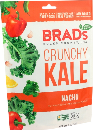Brads Raw Nacho Crunchy Kale, 2 Ounce -- 12 per case