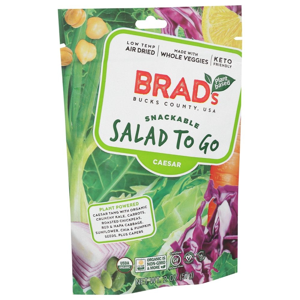 Brads Plant Based Organic Caesar Salad to Go Snack, 2 Ounce -- 12 per case