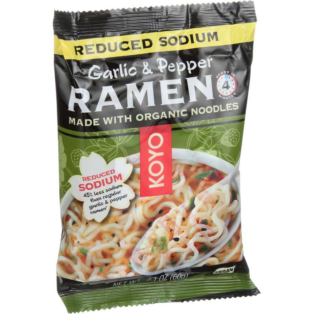 Koyo Foods Organic Garlic Pepper Ramen Noodles, 2.1 Ounce -- 12 per case.