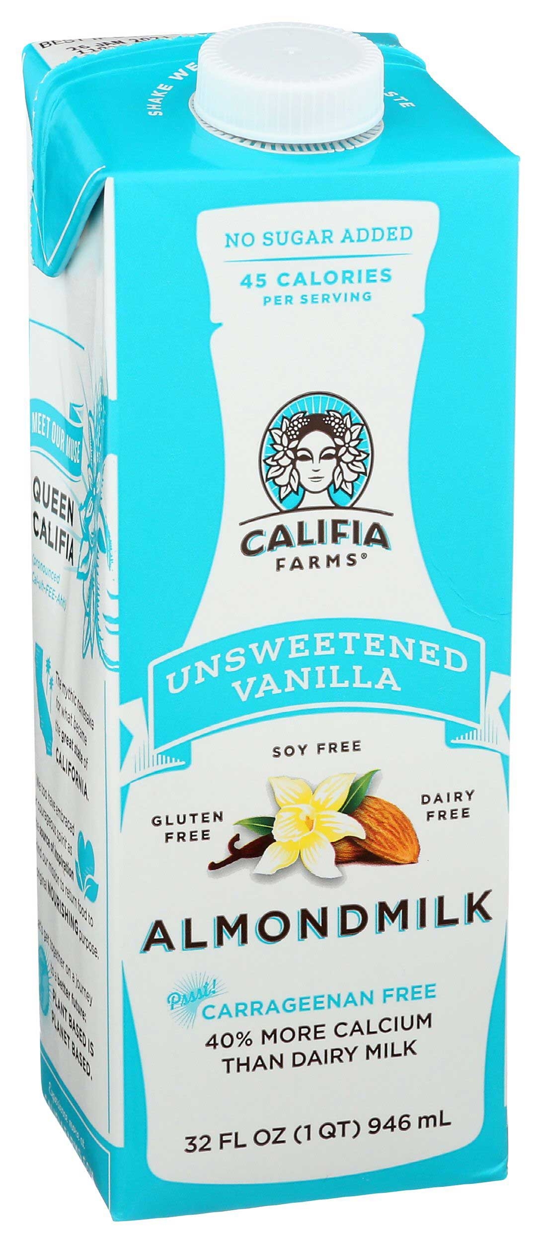 Califia Farms Unsweetened Vanilla Almond Milk, 32 Fluid Ounce -- 6 per case