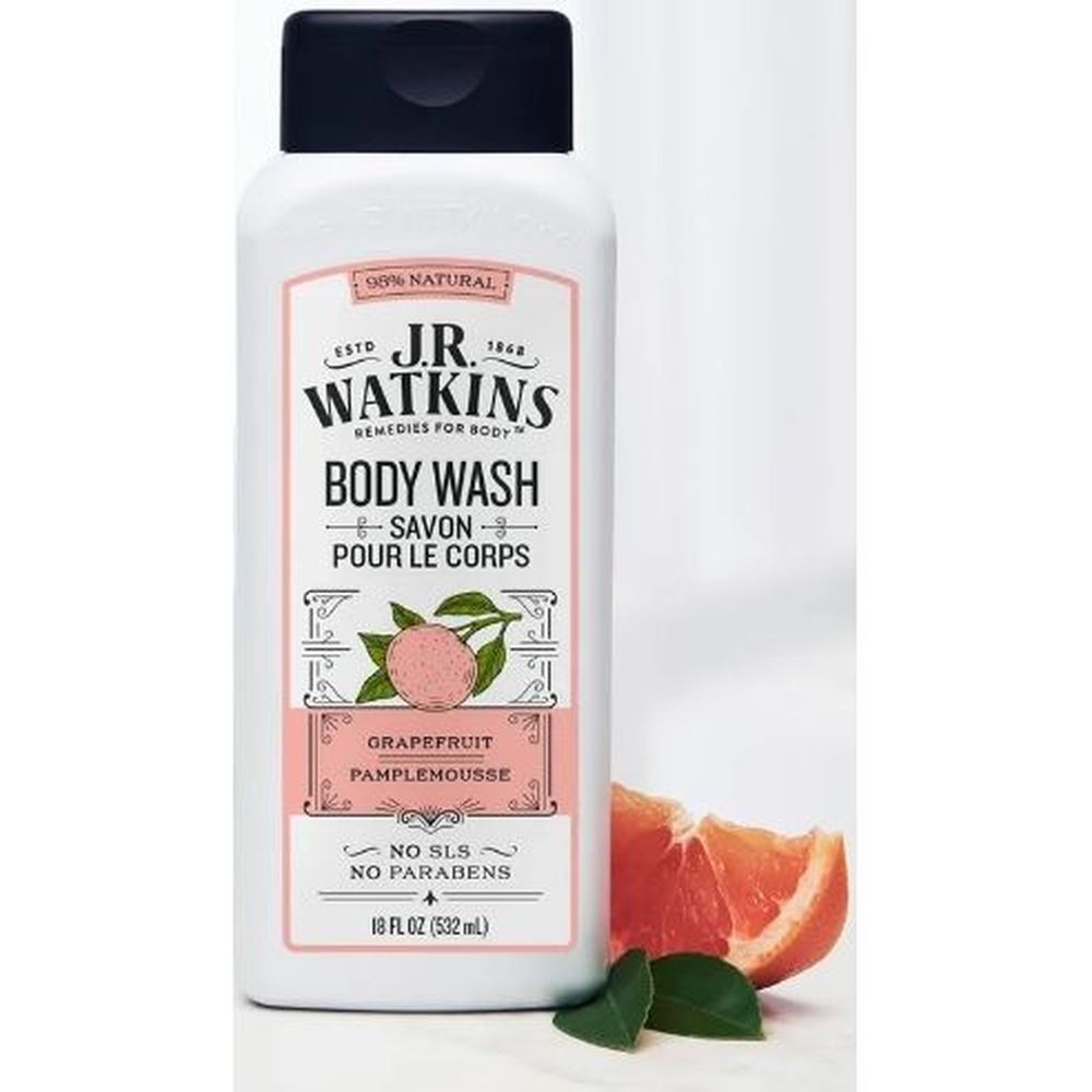 J.R. Watkins Grapefruit Daily Moisturizing Body Wash, 18 Ounce -- 3 per case