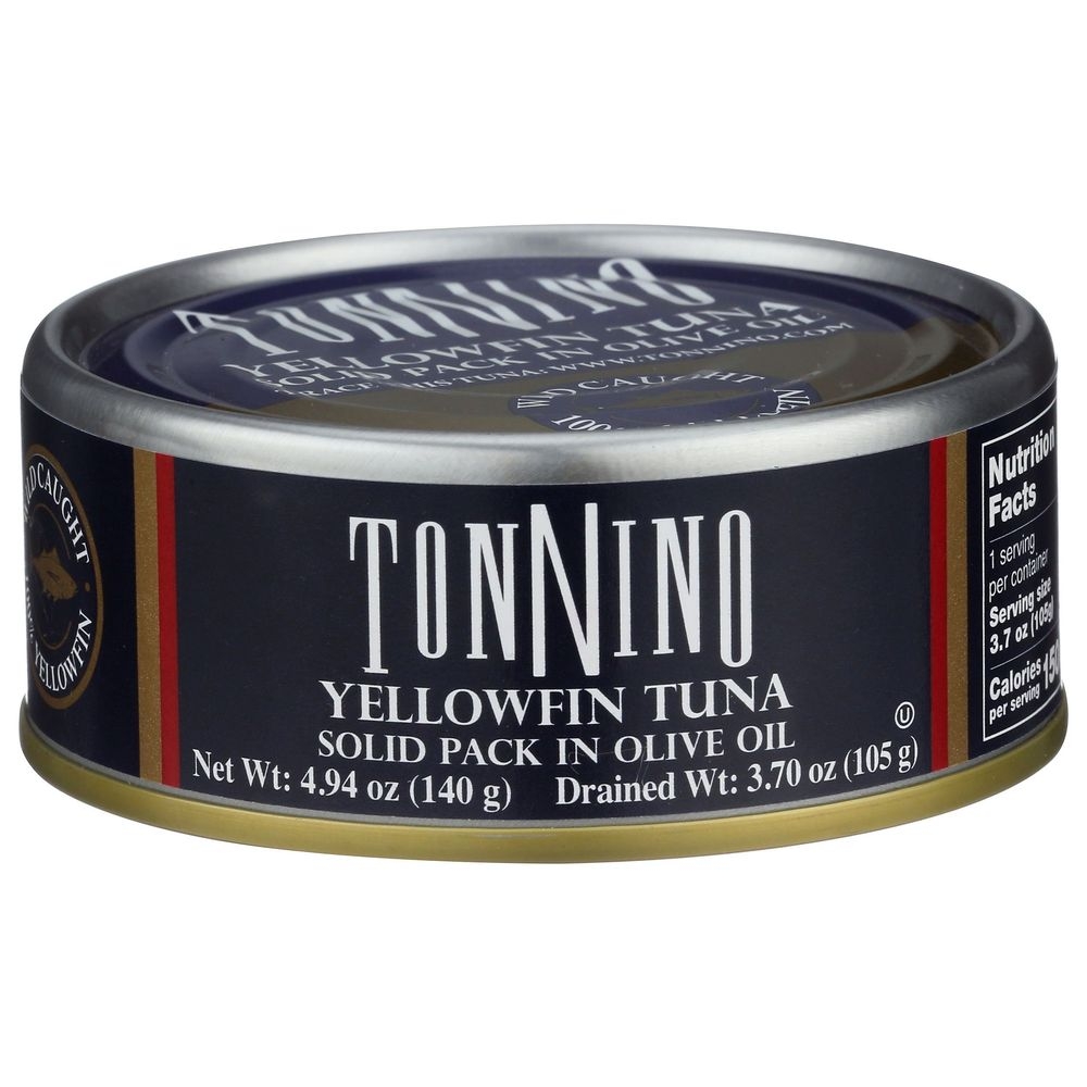 Tonnino Yellowfin Tuna Solid Pack in Olive Oil, 4.9 Ounce Can -- 12 per case
