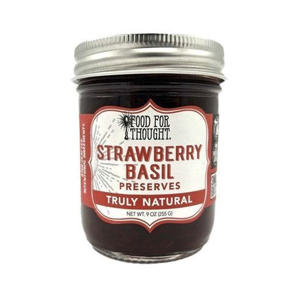 Food for Thought Strawberry Basil Preserves, 9 Ounce -- 6 per case