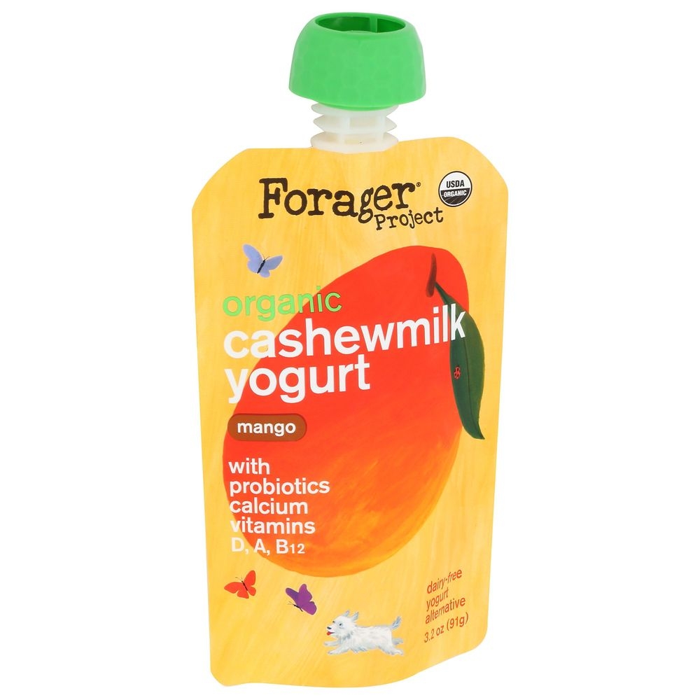 Forager Organic Mango Cashewmilk Yogurt for Kids, 3.2 Ounce -- 8 per case