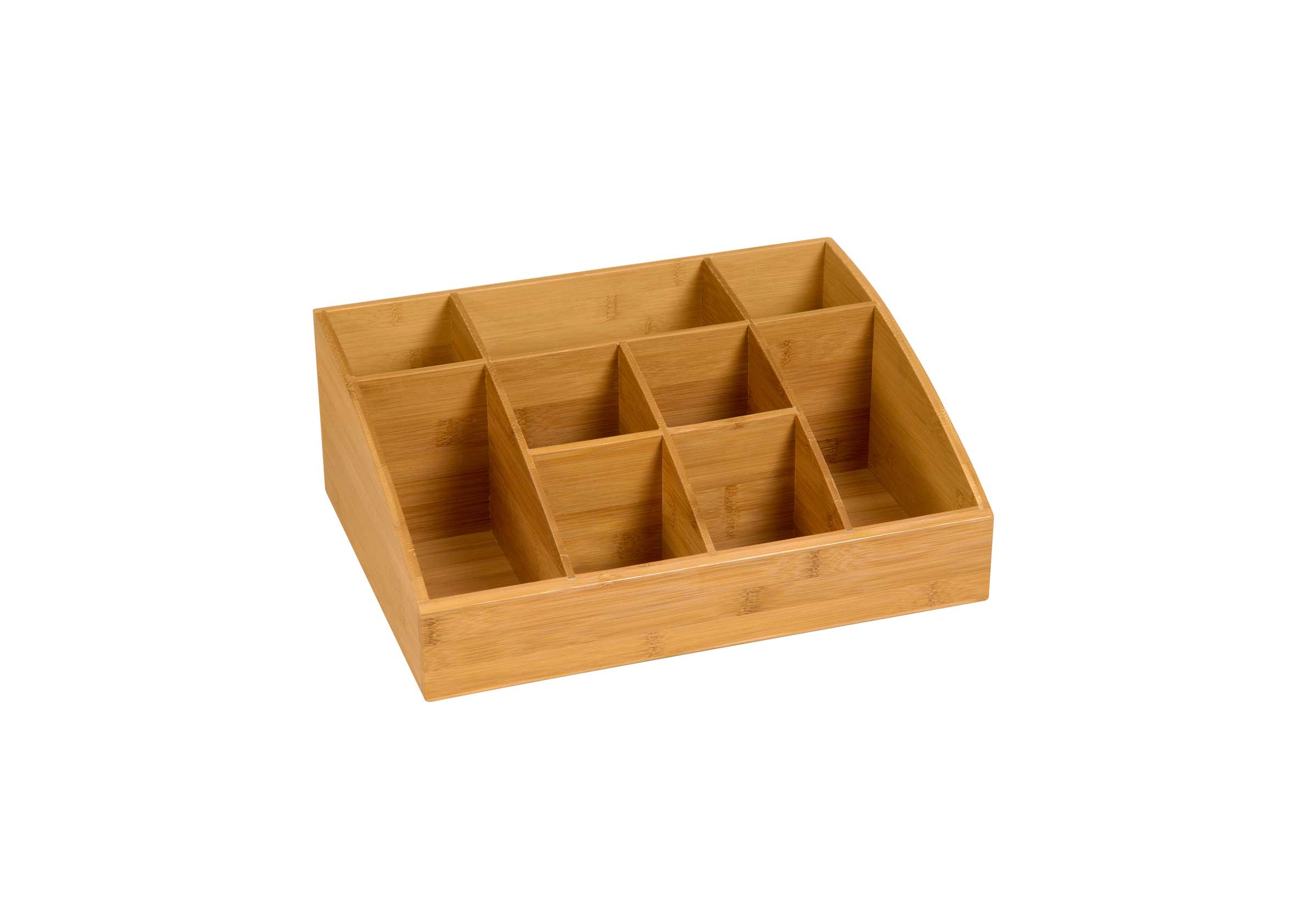 Rosseto Nine-Compartment Bamboo Tabletop Display Organizer, 16 x 12 x 6 inch