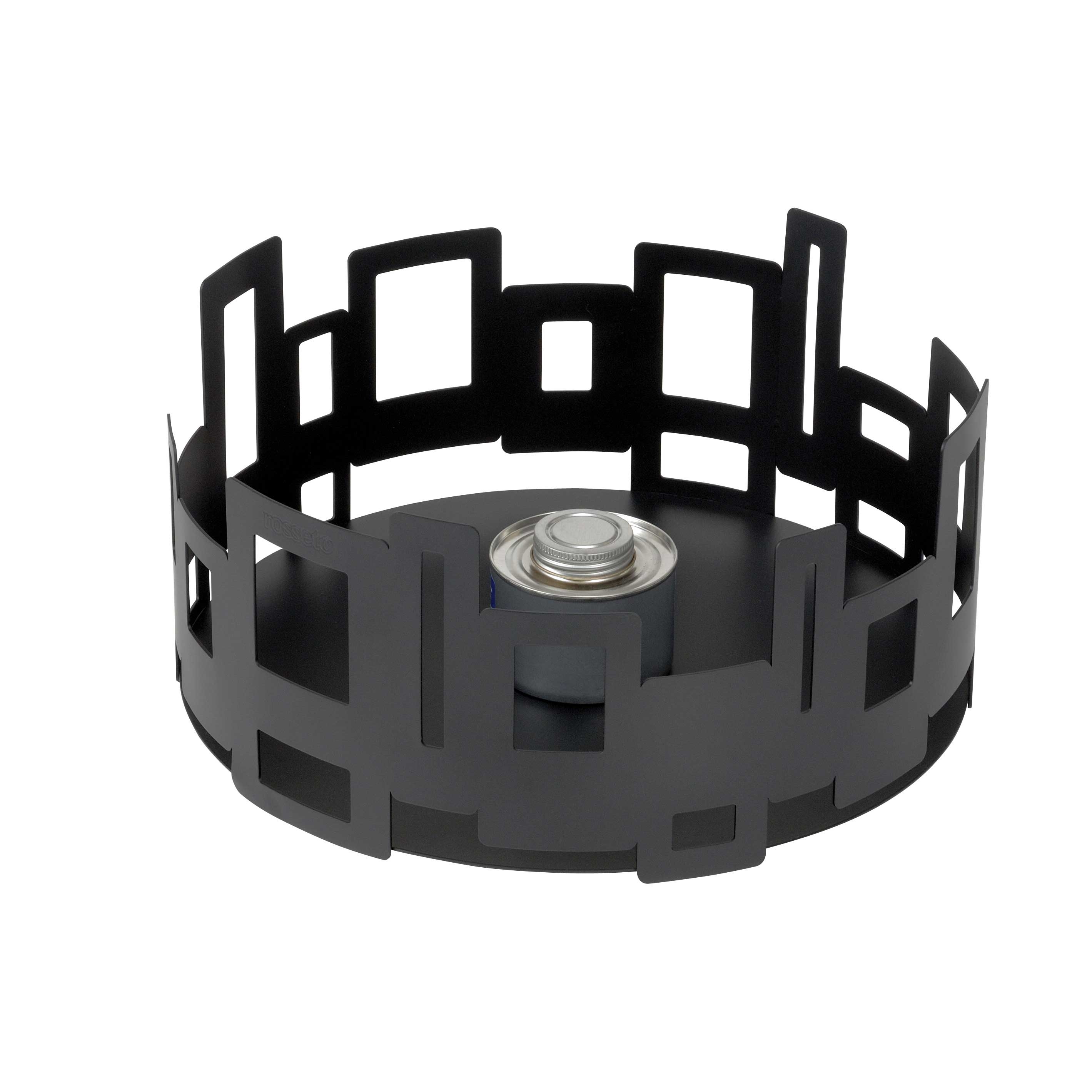 Rosseto Short Round Black Matte Warmer, 14.38 x 14.38 x 6.75 inch
