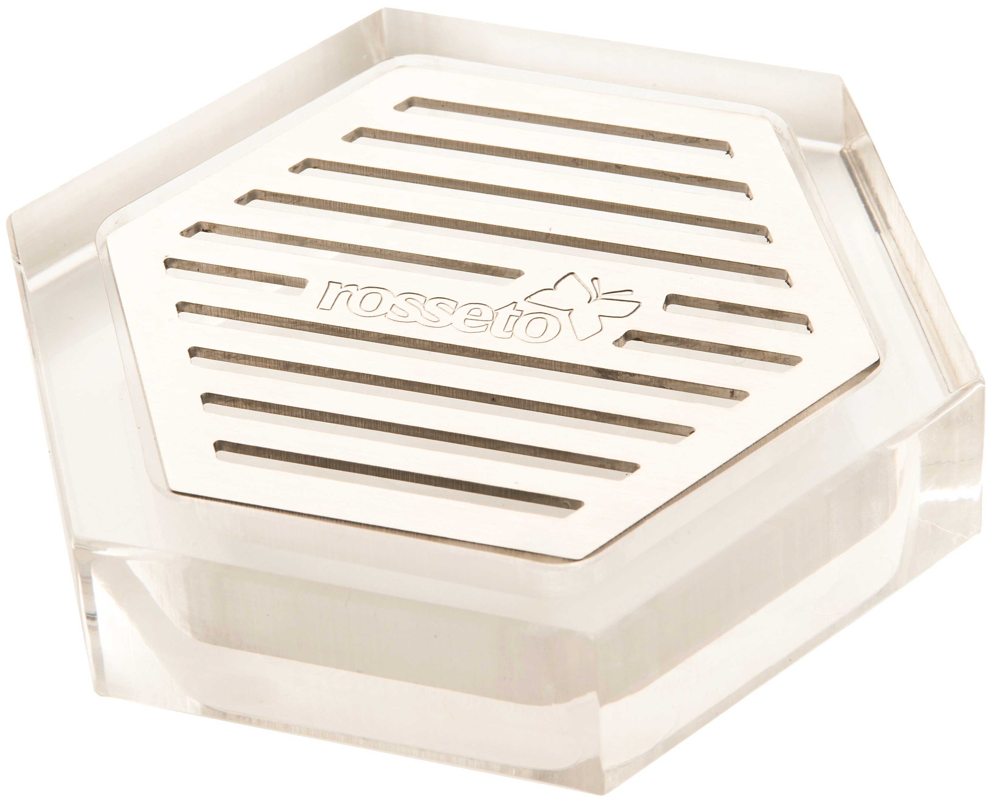 Rosseto Honeycomb Acrylic Drip Tray with Stainless Steel Insert, 4 x 4 x 1 inch