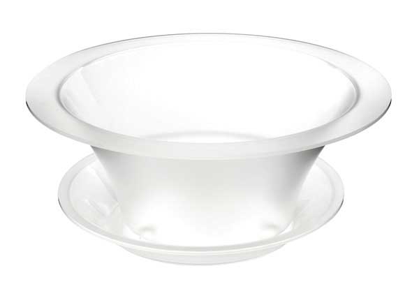 Rosseto Small Round Frosted Acrylic Bowl Ice Housing and Drip Tray, 17 x 17 x 7.25 inch