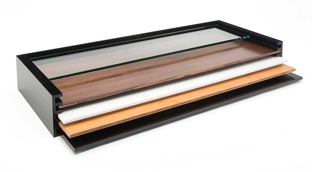 Rosseto Skycap Rectangle Black Acrylic Surface, 34.5 x 14 x 4.75 inch