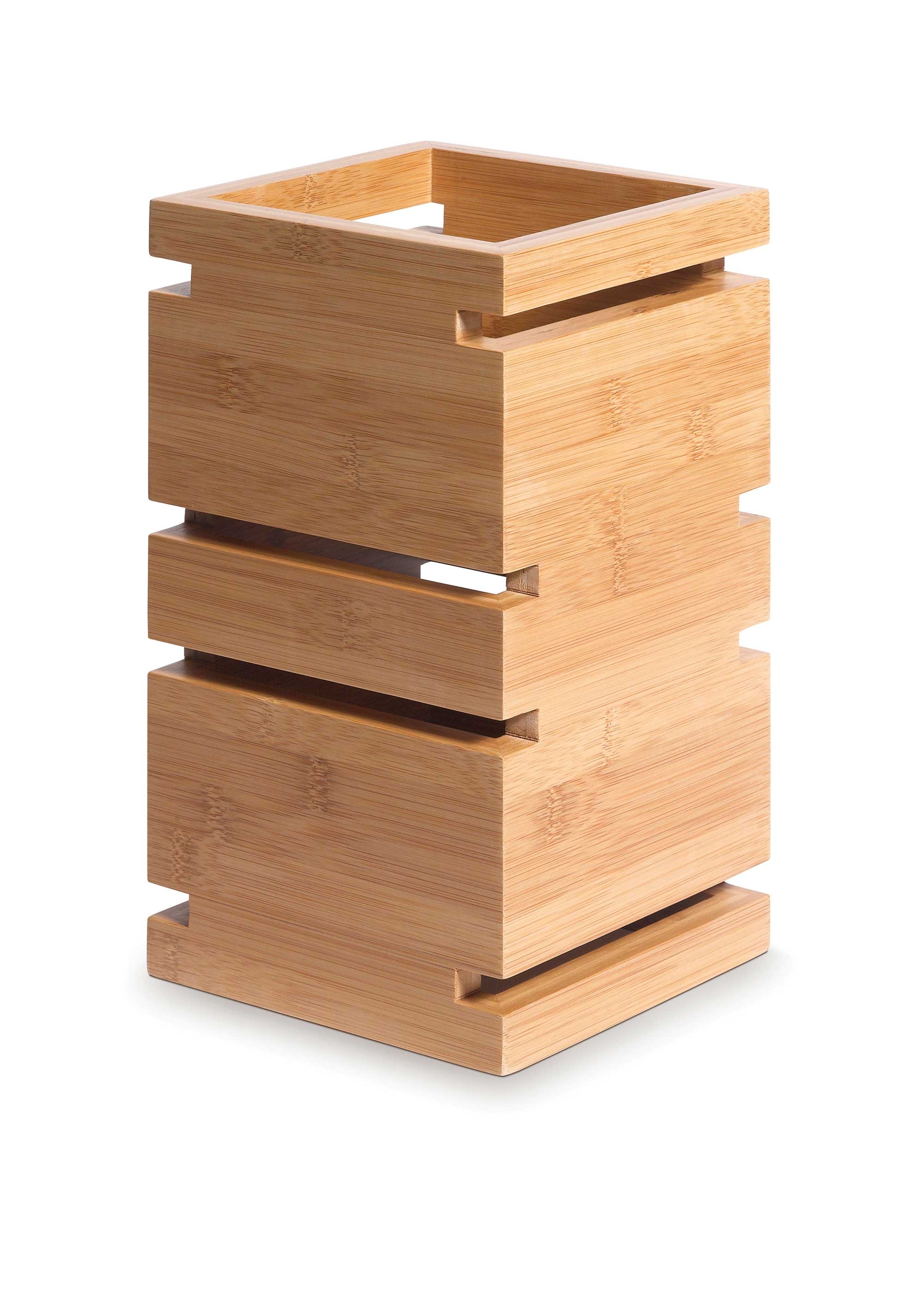Rosseto Skycap Tall Natural Gloss Bamboo Multi-Level Riser, 6.5 x 6.5 x 12 inch