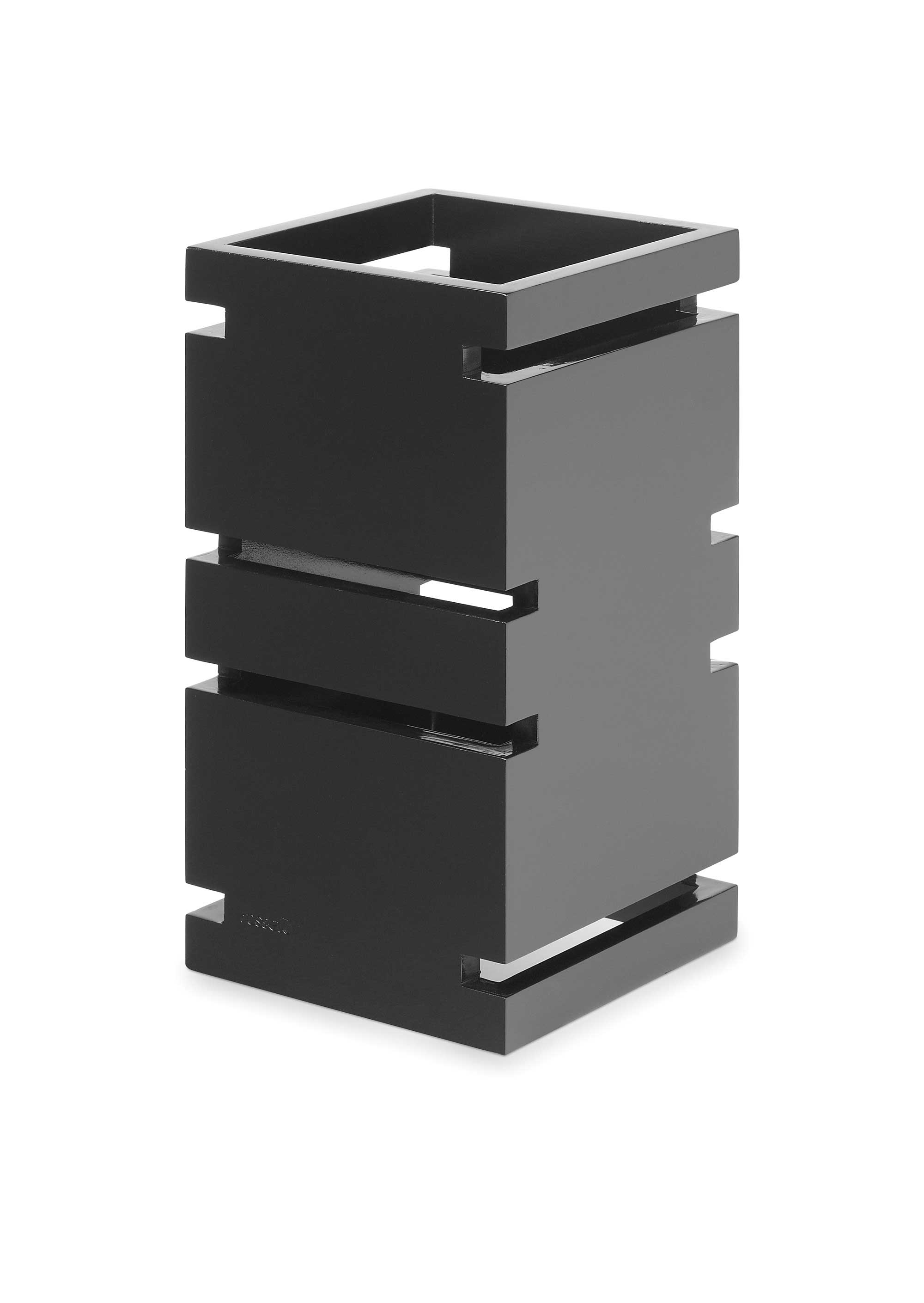 Rosseto Skycap Tall Black Gloss Bamboo Multi-Level Riser, 6.5 x 6.5 x 12 inch