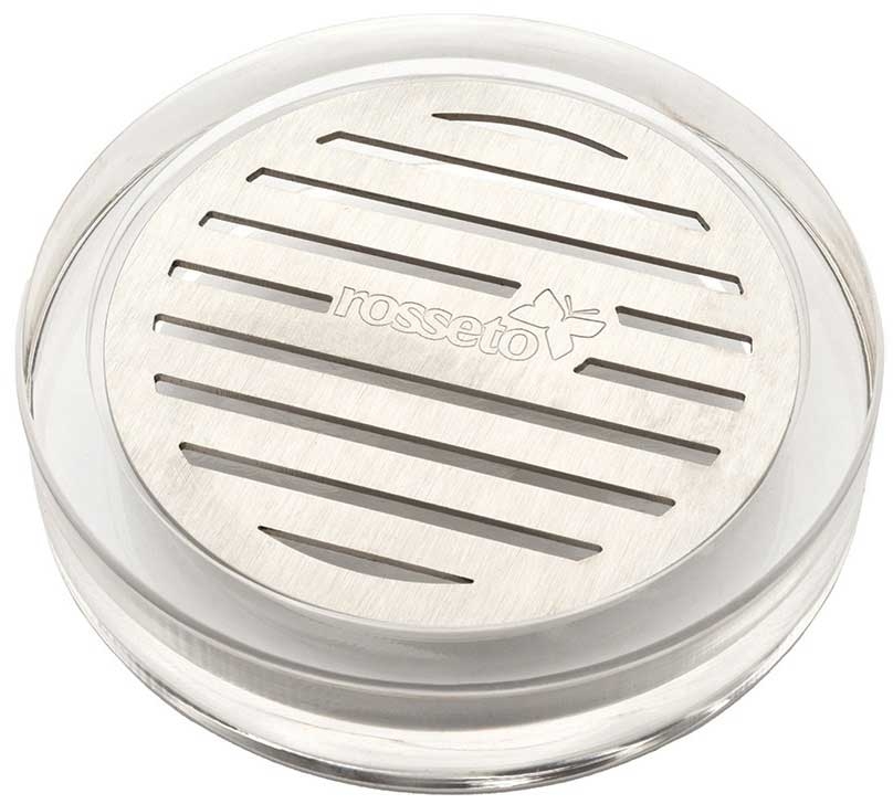 Rosseto Round Acrylic Drip Tray with Stainless Steel Insert, 4.5 x 4.5 x 1 inch