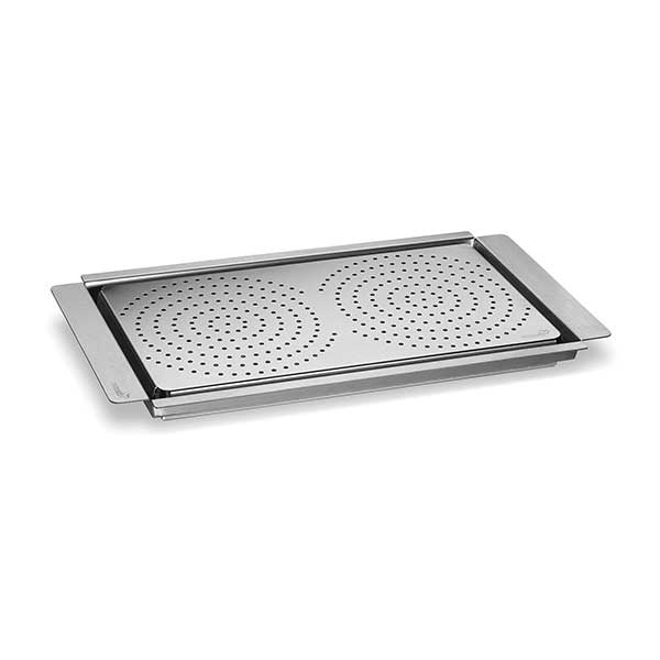 Rosseto Multi-Chef Stainless Steel Griddle with Flatbread Warming Tray, 23 x 13.25 x 1.5 inch