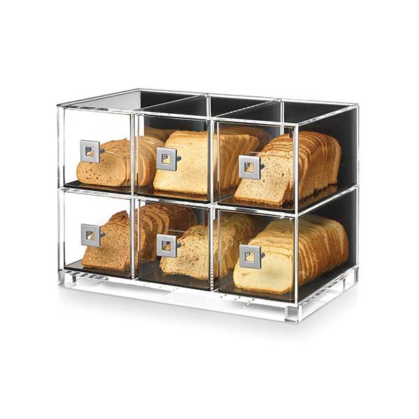 Rosseto Acrylic Six Drawer Bakery Case, 19.13 x 12.5 x 13.5 inch