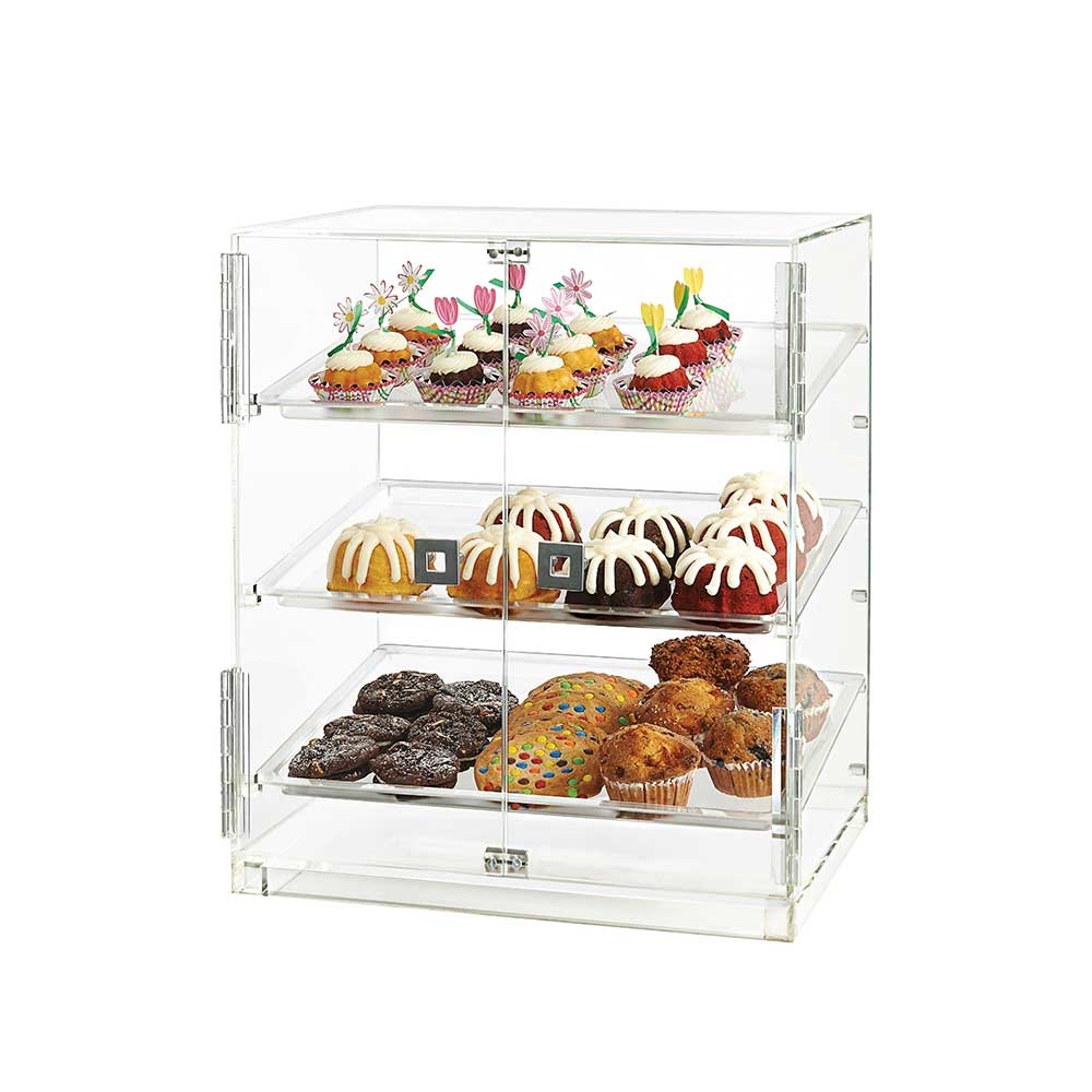 Rosseto Large Two Door Bakery Cabinet with Three Frosted Trays, 20.25 x 16 x 23.25 inch