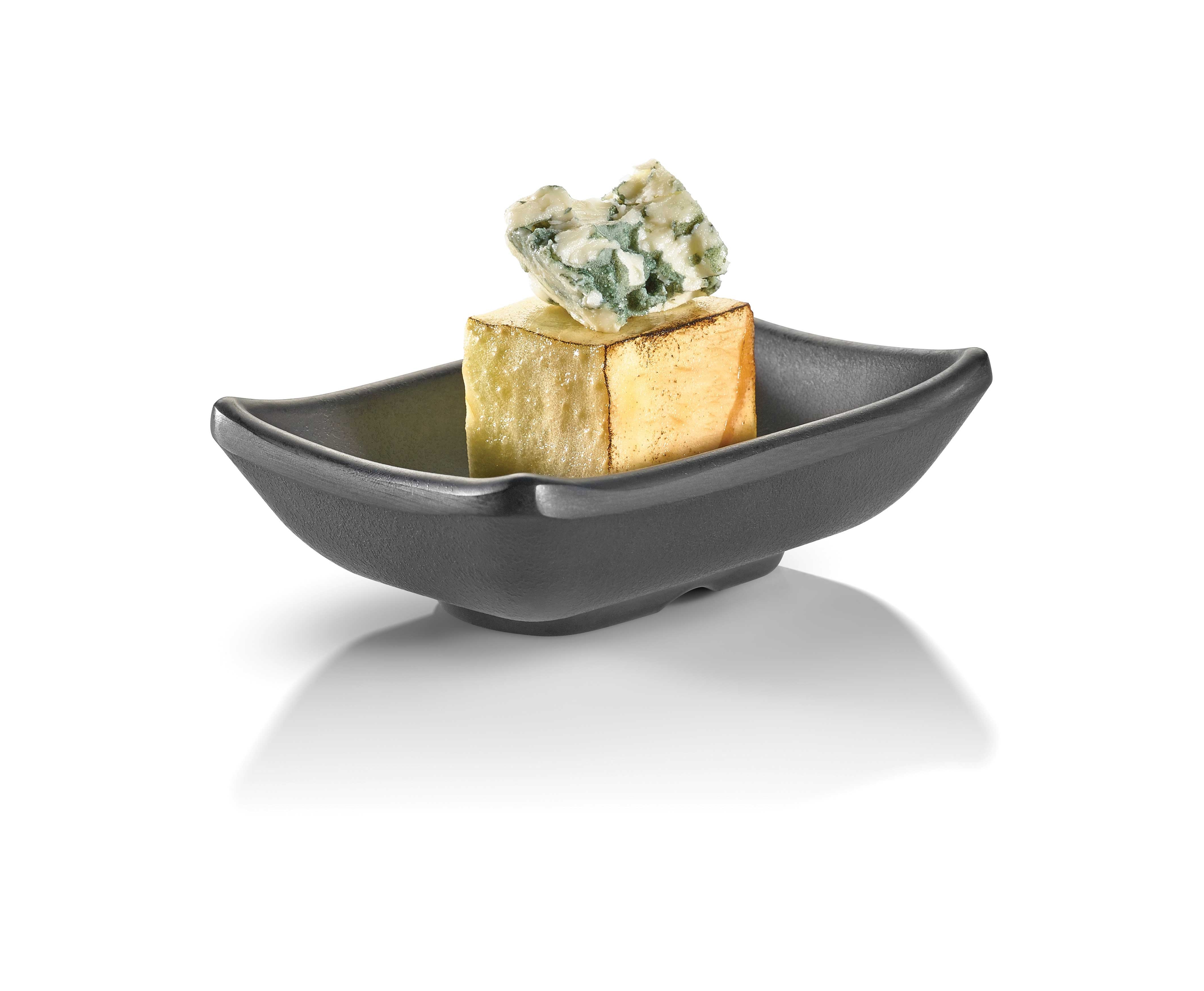 Rosseto Black Melamine Rustic Rectangle Mini Dish, set of 24