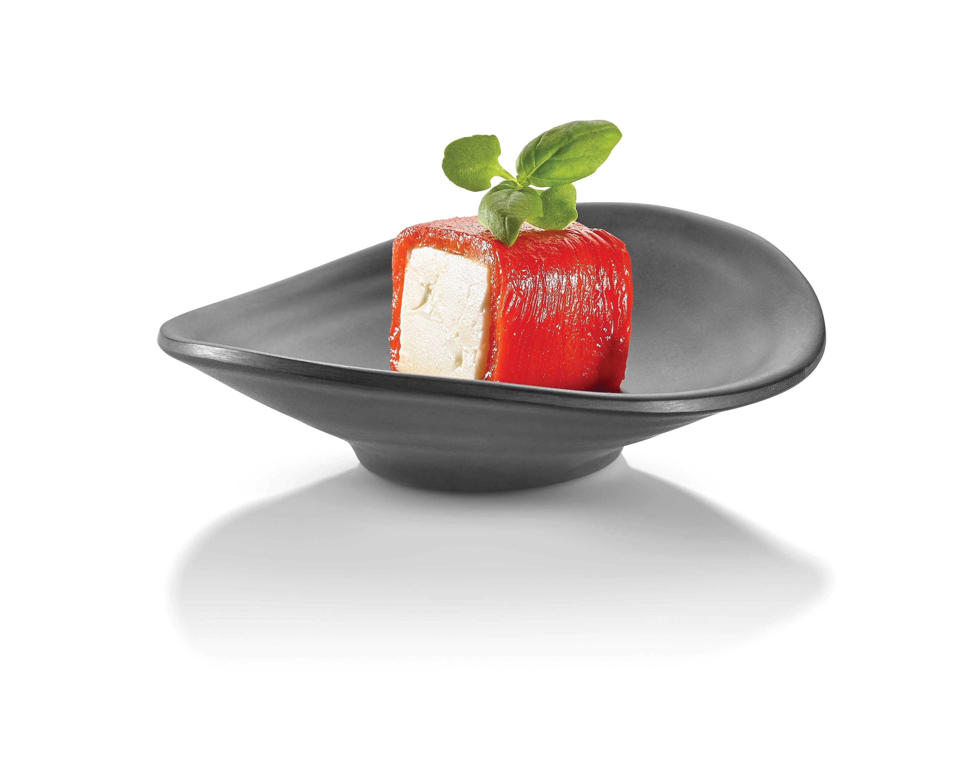 Rosseto Black Melamine Rustic Scallop Mini Dish, set of 12