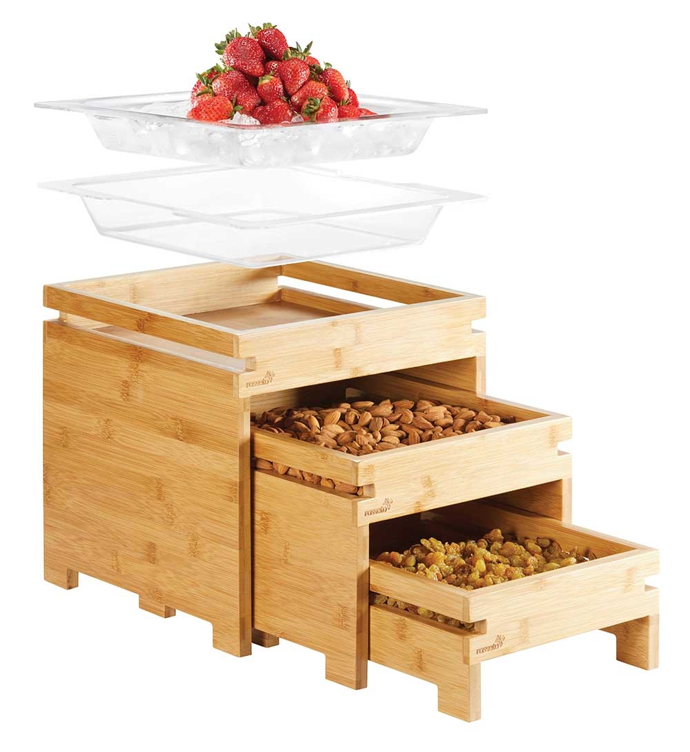 Rosseto Clear Acrylic Insert and Tub for Natura Large Nesting Bamboo Box, 12.5 x 12.5 x 2.38 inch