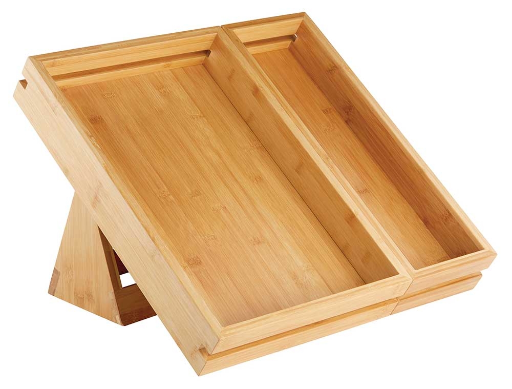 Rosseto Natura Bamboo Double Medium Tray and Stand Set