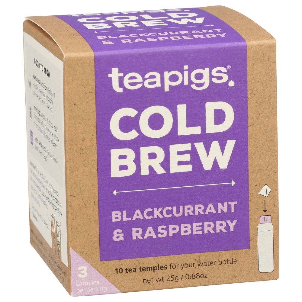 Teapigs Blackcurrant and Raspberry Cold Brew Tea, 10 count -- 6 per case