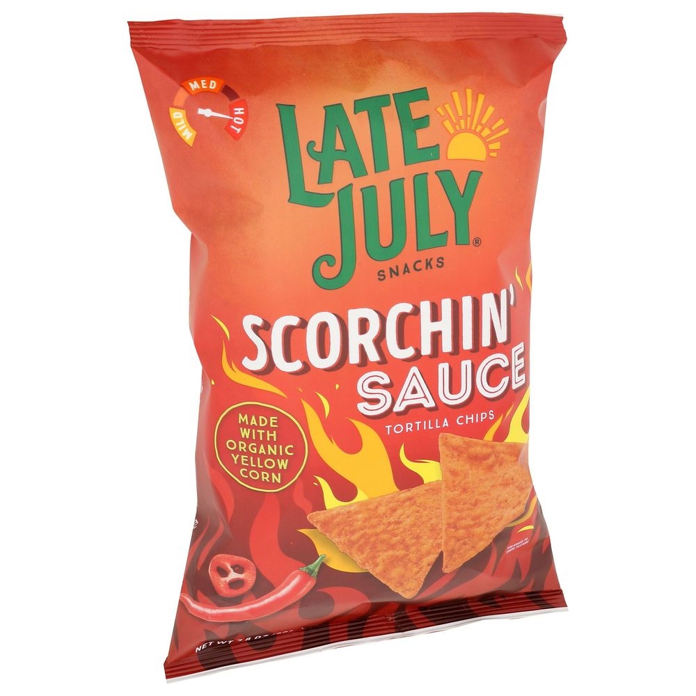 Late July Scorchin' Sauce Corn Tortilla Chips, 7.8 Ounce -- 12 per case