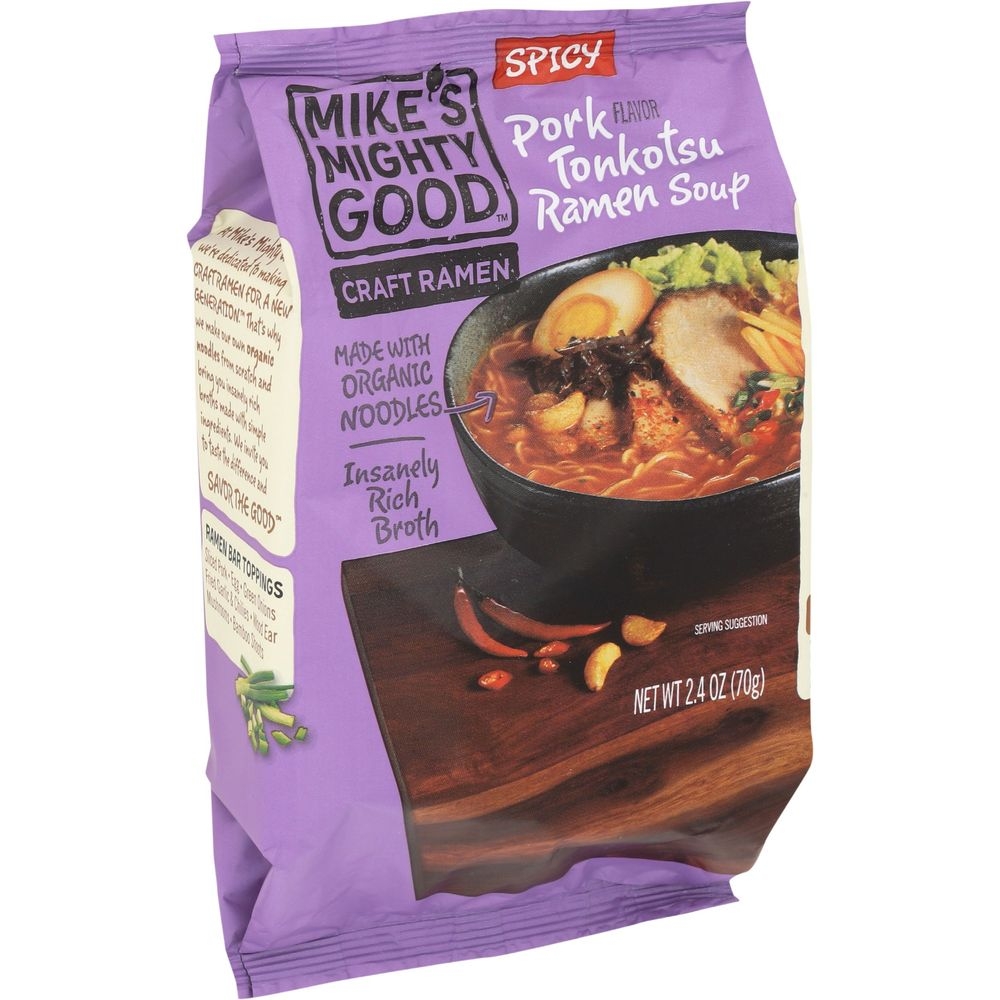 Mikes Mighty Good Pork Spicy Ramen Soup, 2.4 Ounce -- 7 per case