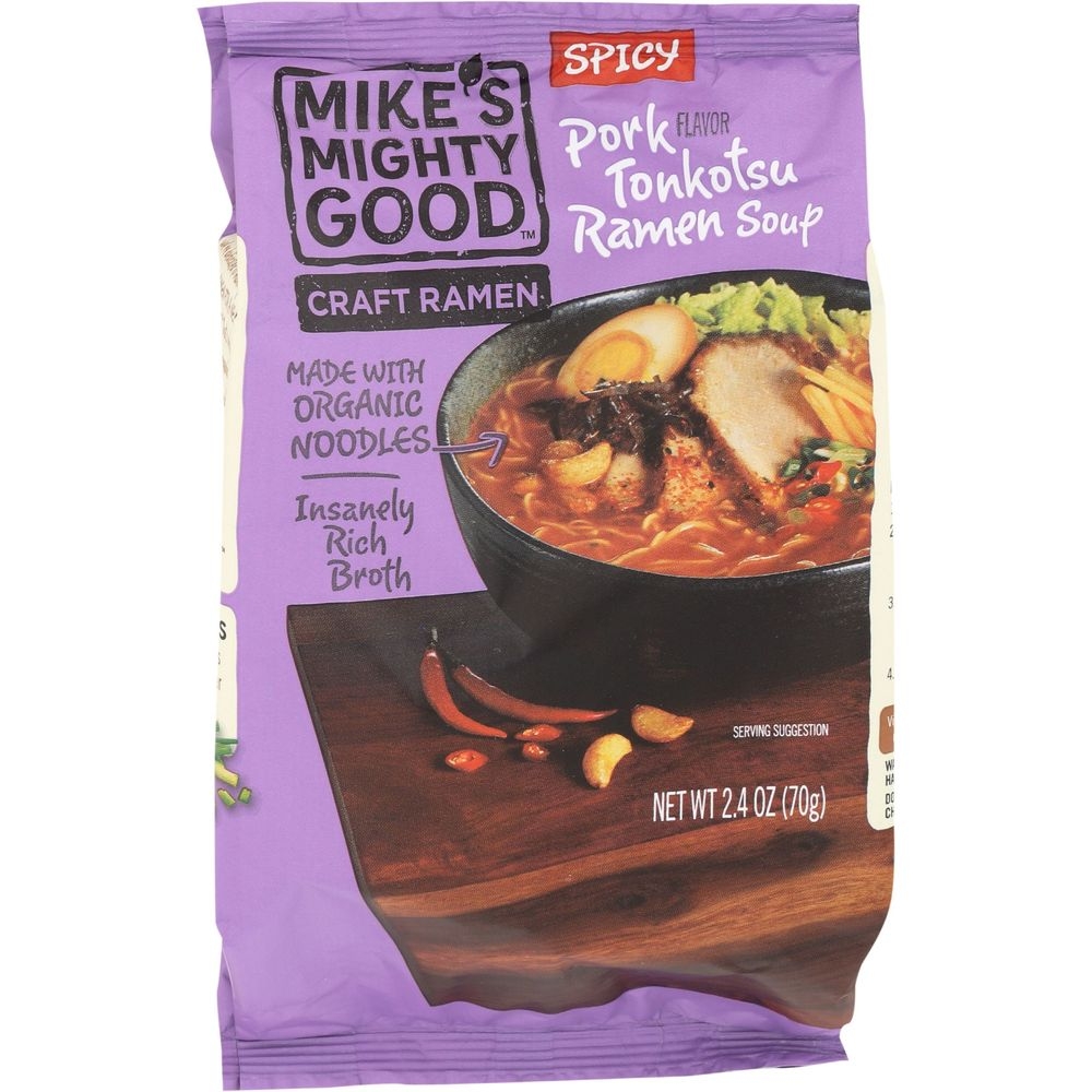Mikes Mighty Good Pork Spicy Ramen Soup, 2.4 Ounce -- 7 per case