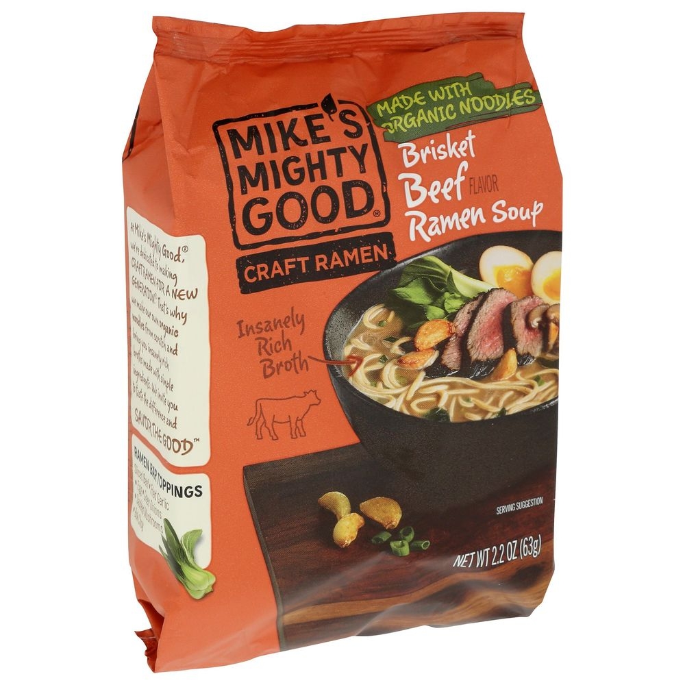 Mikes Mighty Good Brisket Beef Ramen Soup, 2.2 Ounce -- 7 per case