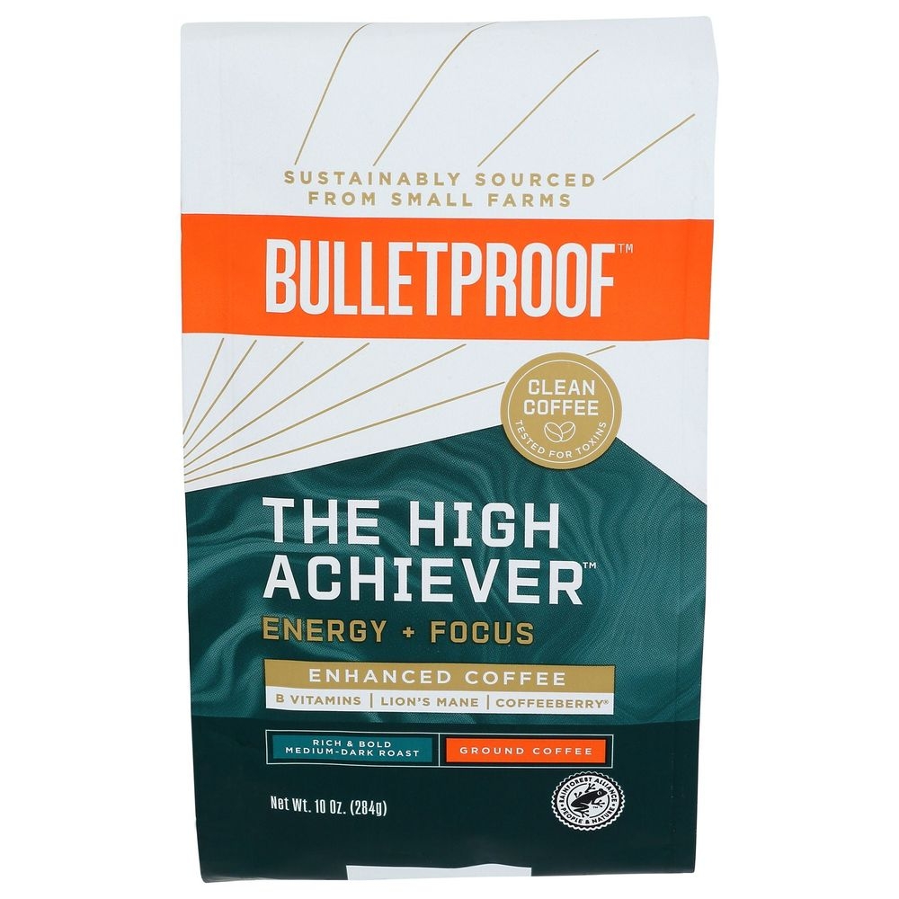 Bulletproof The High Achiever Ground Coffee, 10 Ounce -- 6 per case