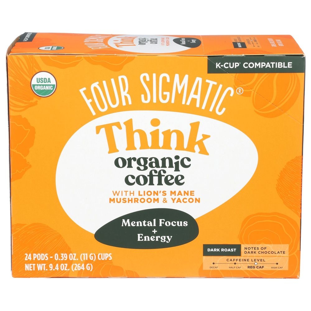 Four Sigmatic Organic Think K Cup Coffee Pod, 9.4 Ounce -- 4 per case