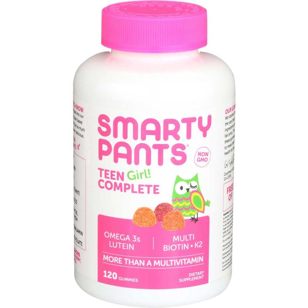 Smartypants Lemon Lime Mixed Berry Sour Apple Teen Girl Complete Formula Multivitamin Gummies - 120 count per pack